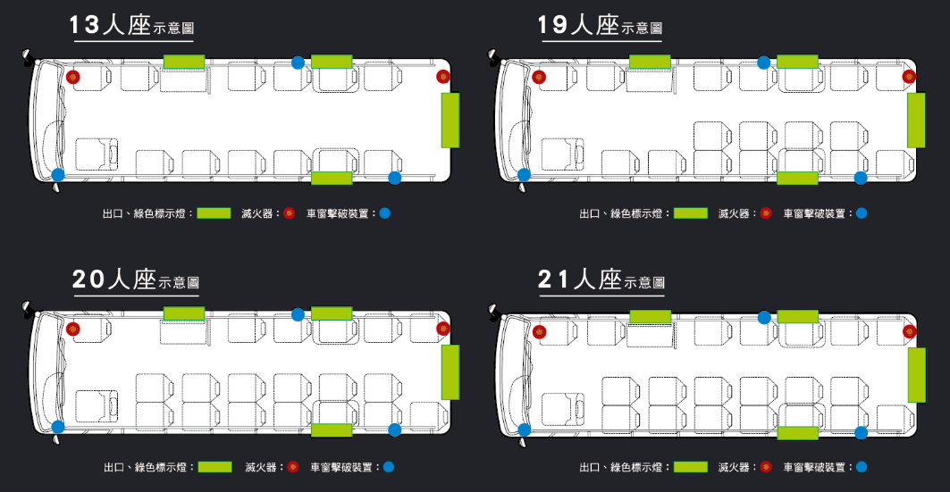 符合客車法規設計與配備